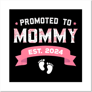 Promoted To Mommy Est 2024 New Mom First Mommy Posters and Art